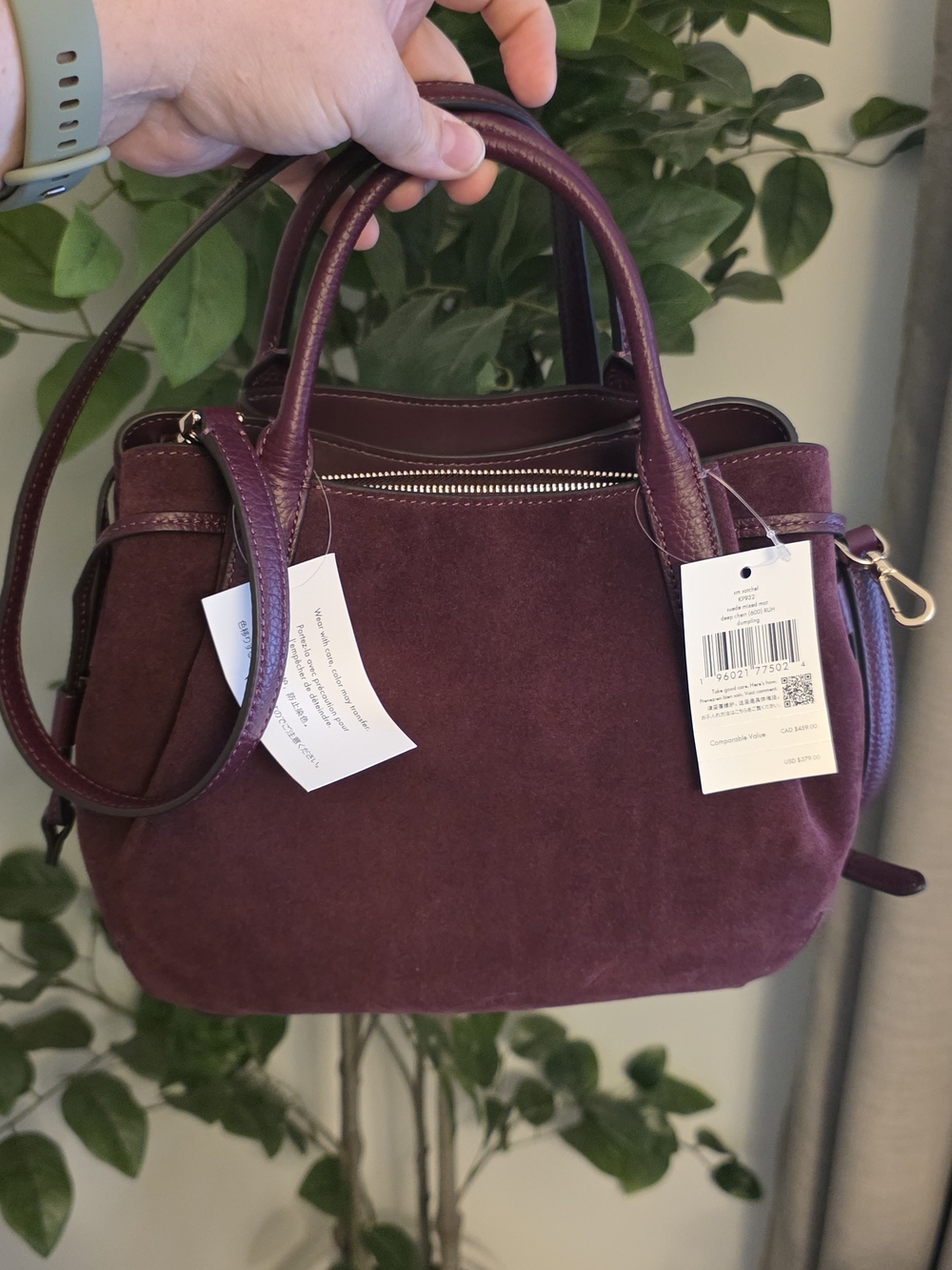 Kate Spade New York Suede Dumpling Deep Cherry - Picture 4 of 7